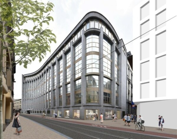 Een toekomstbeeld van de campus in de Lange Nieuwstraat Foto: Binst Architects en B-architecten